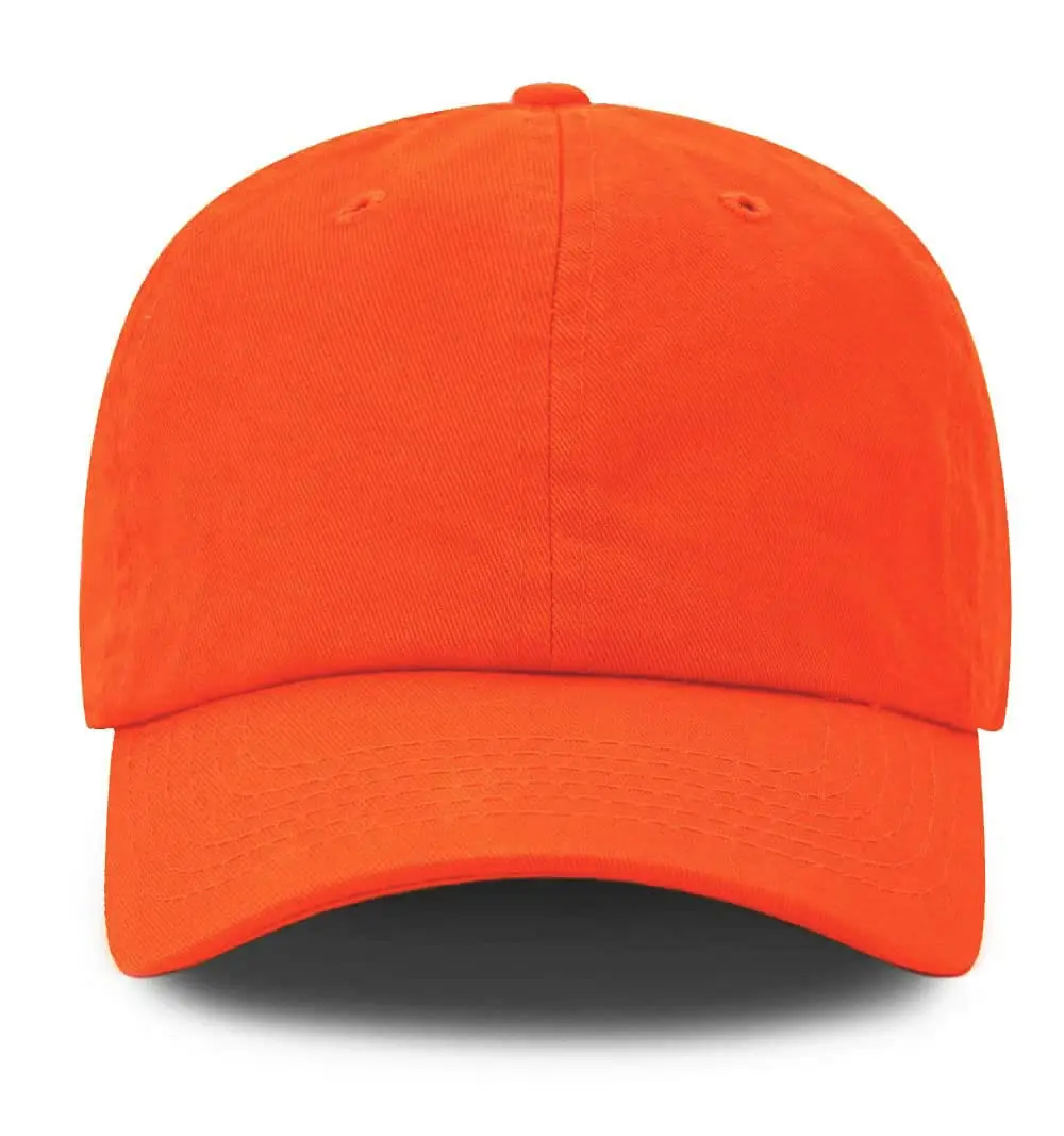 The Hat Depot Kids Washed Low Profile Cotton Baseball Cap | Orange, 2-5 Years - view 3