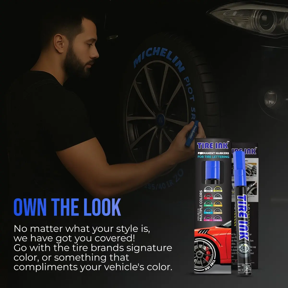 Tire Ink Blue Marking Pen | Waterproof Permanent Paint for Car Wheels, 0.3mm Fine Tip - view 7