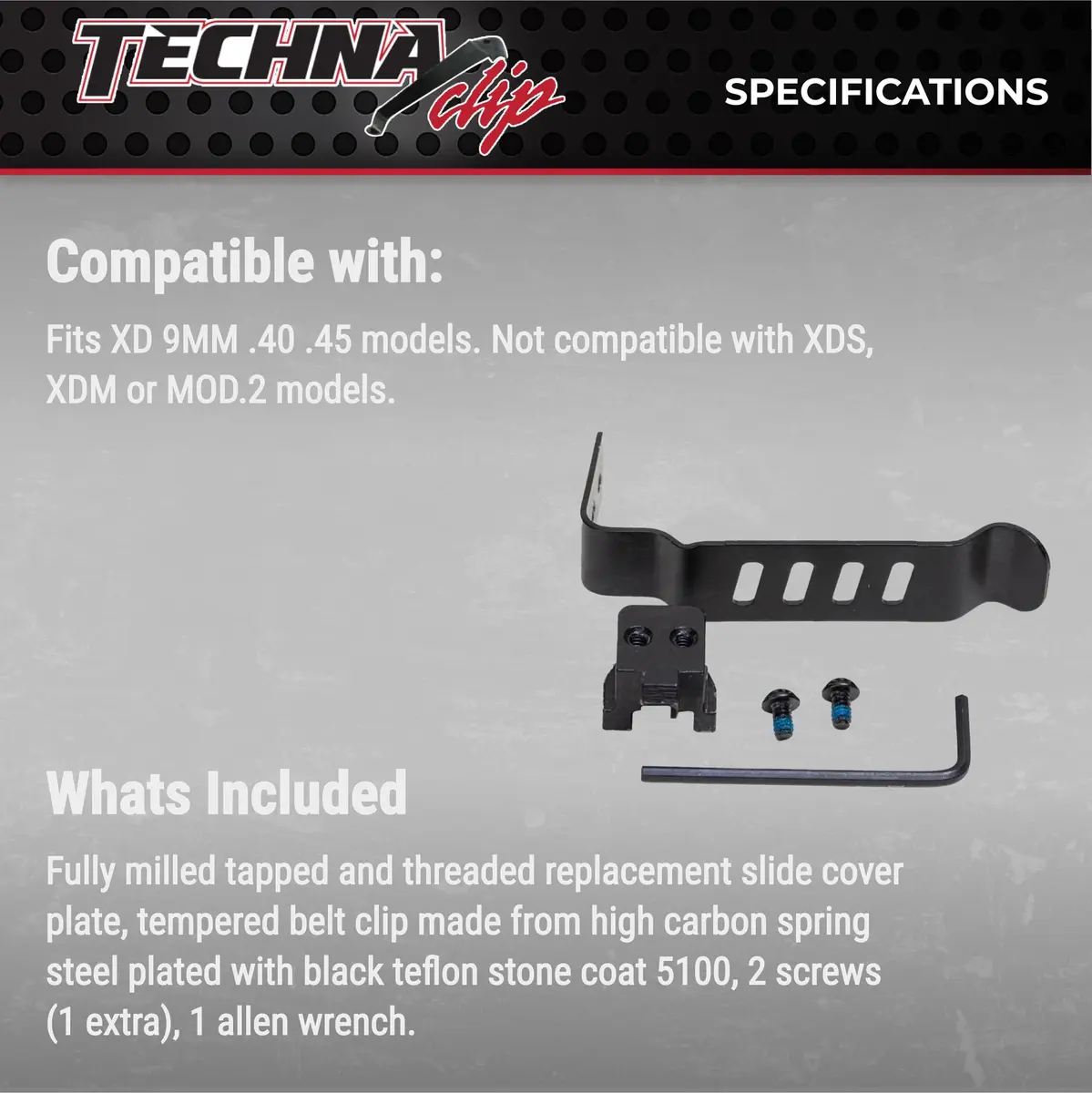 Techna Clip XDBA Conceal Carry Gun Belt Clip Black Carbon Fiber Belt Mount for SA XD Ambidextrous | Low-Profile Concealed Carry - view 5