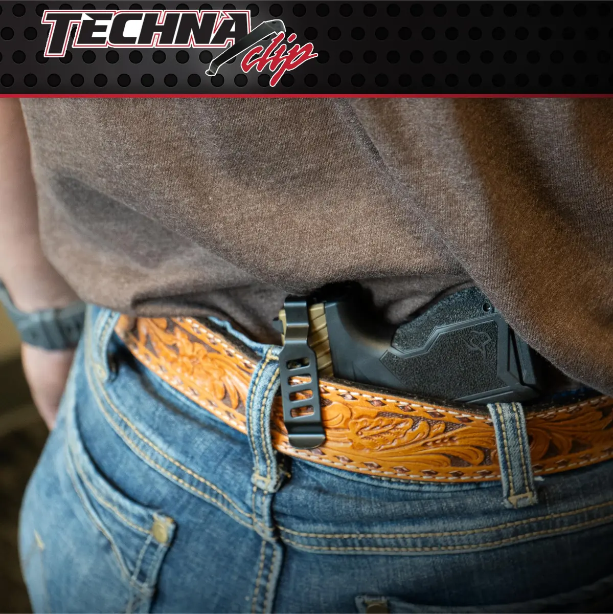 Techna Clip XDBA Conceal Carry Gun Belt Clip Black Carbon Fiber Belt Mount for SA XD Ambidextrous | Low-Profile Concealed Carry - view 8