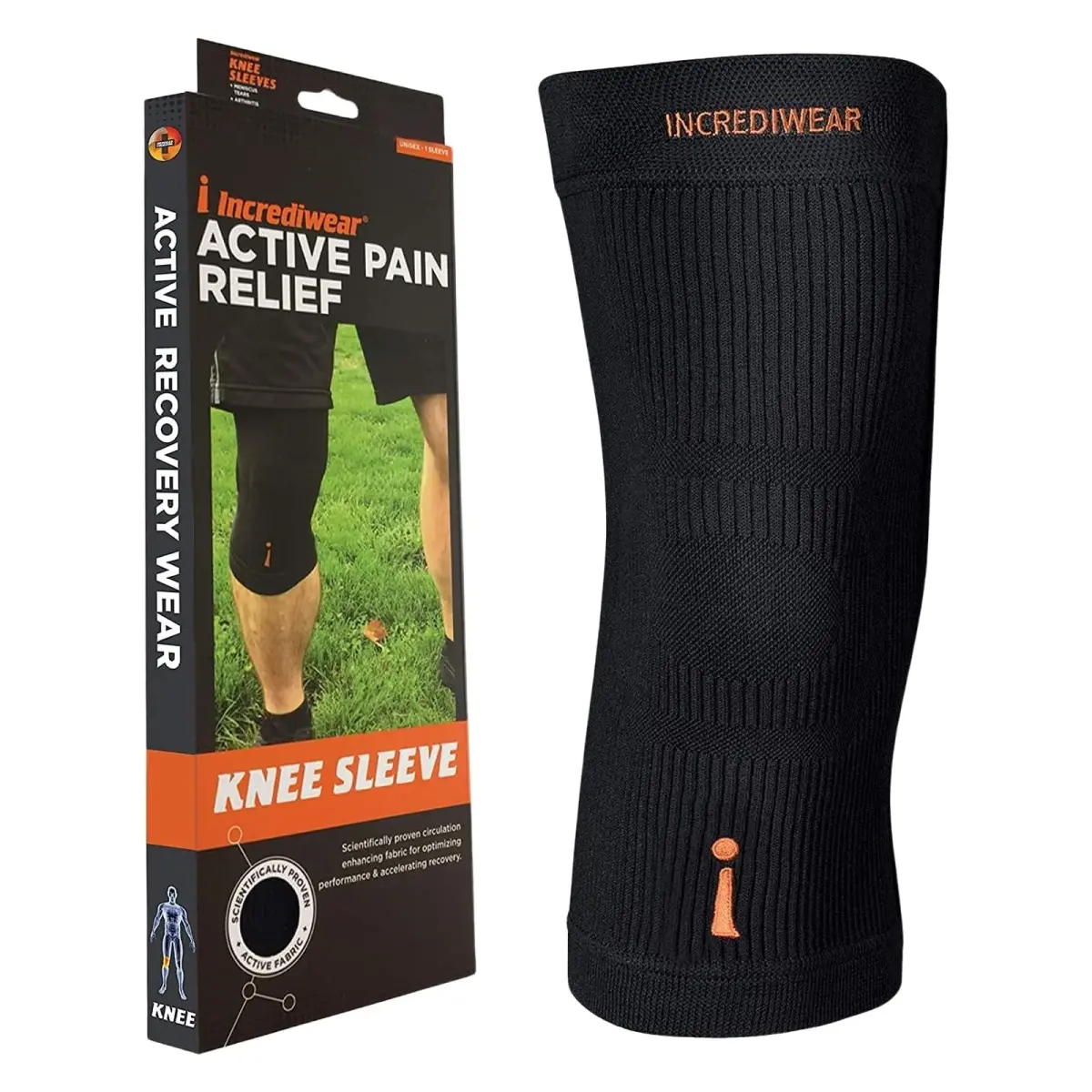 Incrediwear Black Medium Knee Sleeve for Joint Pain Relief and Circulation - main product image
