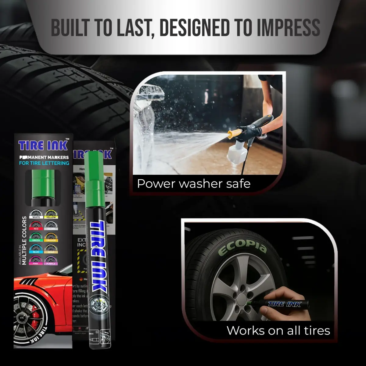 Tire Ink Green Color Tire Paint Pen - Waterproof Permanent Paint Pens for Car Wheels Lettering | 0.5mm Fine Tip - view 3