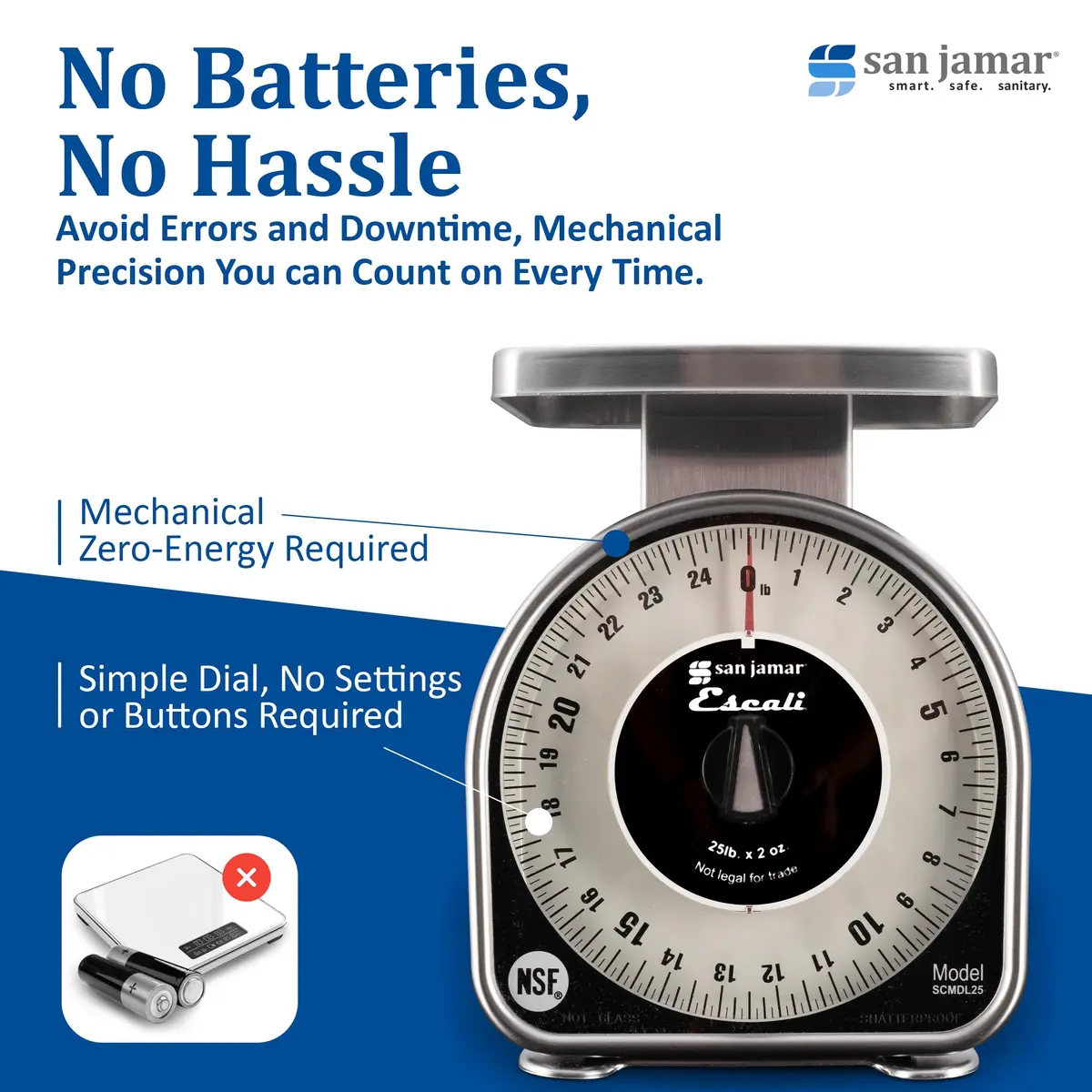 San Jamar Mechanical Dial Scale 25 lb | Precise, Durable & NSF Certified - view 7