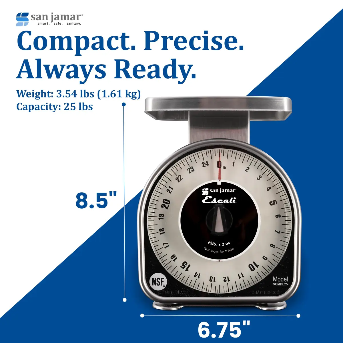 San Jamar Mechanical Dial Scale 25 lb | Precise, Durable & NSF Certified - view 4