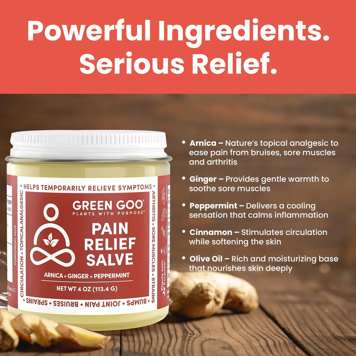 Green Goo Pain Relief Skin Salve 4 oz | All-Natural Arthritis & Muscle Pain Relief - view 7