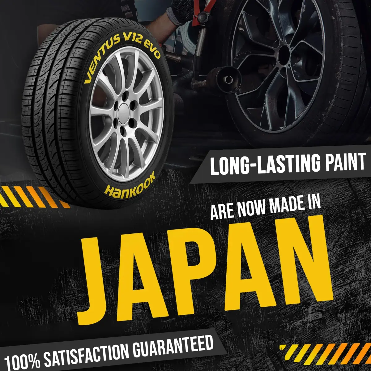 Tire Ink Yellow Tire Paint Pen - Waterproof Permanent Marker for Car Wheels | 1 Count (Pack of 1) | Made in Japan - view 4