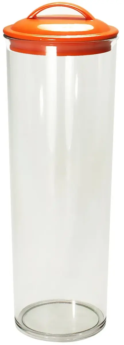 Reston Lloyd Tall Clear Spaghetti Pasta Storage Canister Container with Airtight Lid 34cm (13.5 Inches) | BPA Free for Kitchen Pantry Organization, Orange - main product image