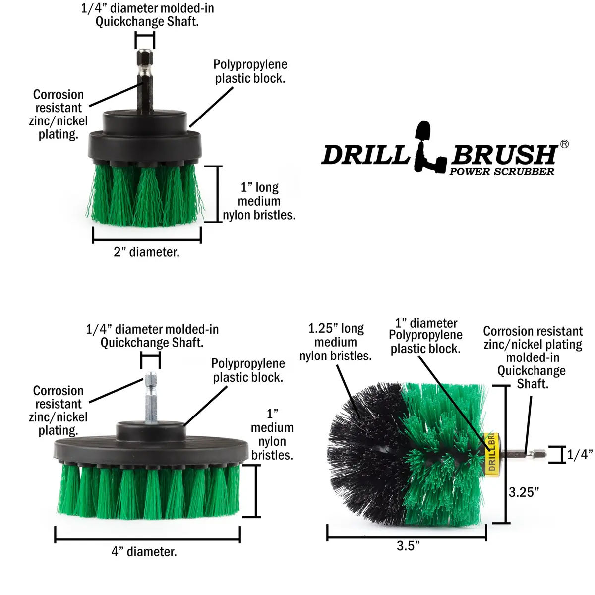 Drillbrush Green Kitchen Drill Brush Set for Oven, Air Fryer & Cabinets | Power Scrubber for Fast Kitchen Cleaning - view 8