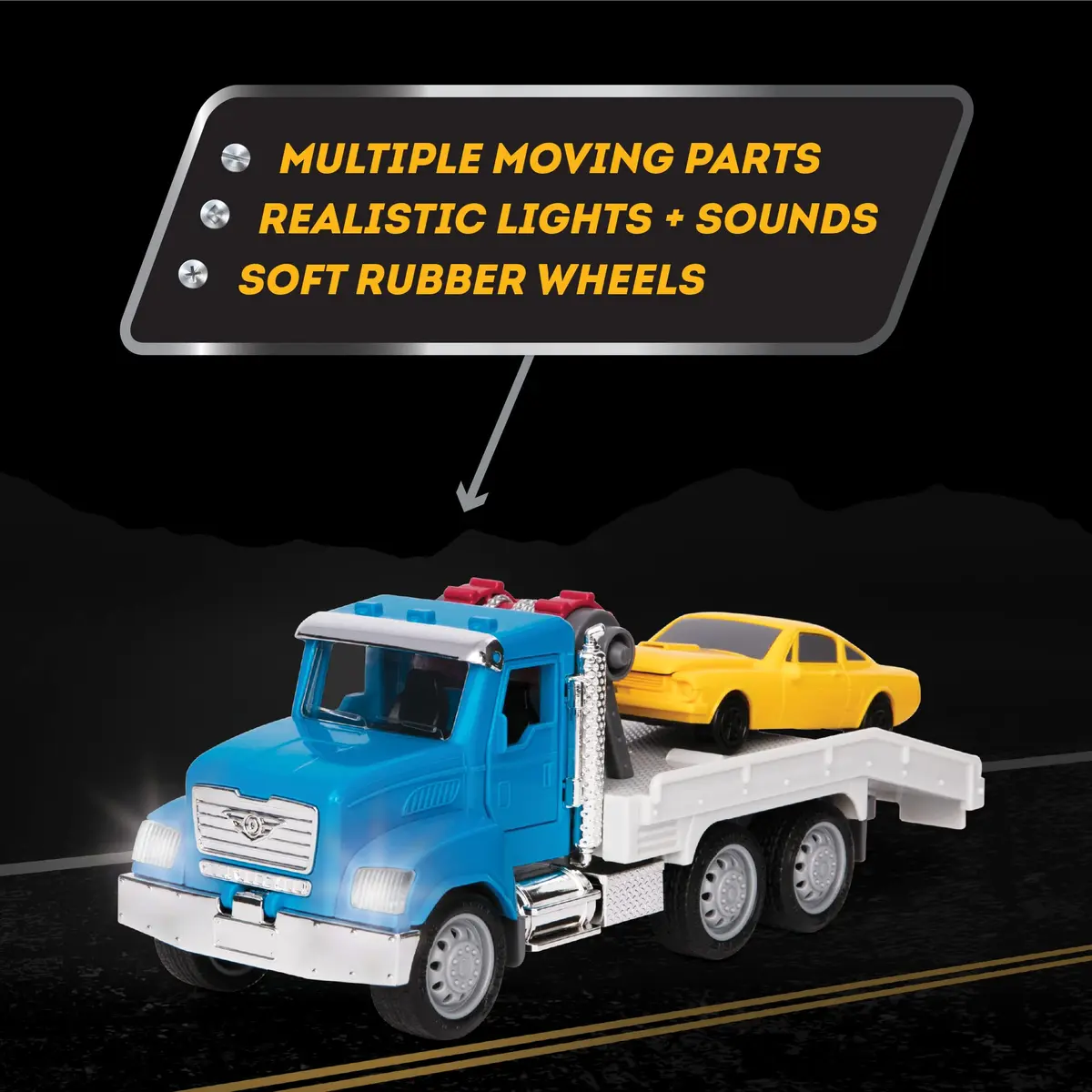 Driven by Battat Micro Tow Truck with Lights & Sounds, Movable Parts, 7-Inch Toy Vehicle | ASTM-Tested for Kids 3+ - view 8