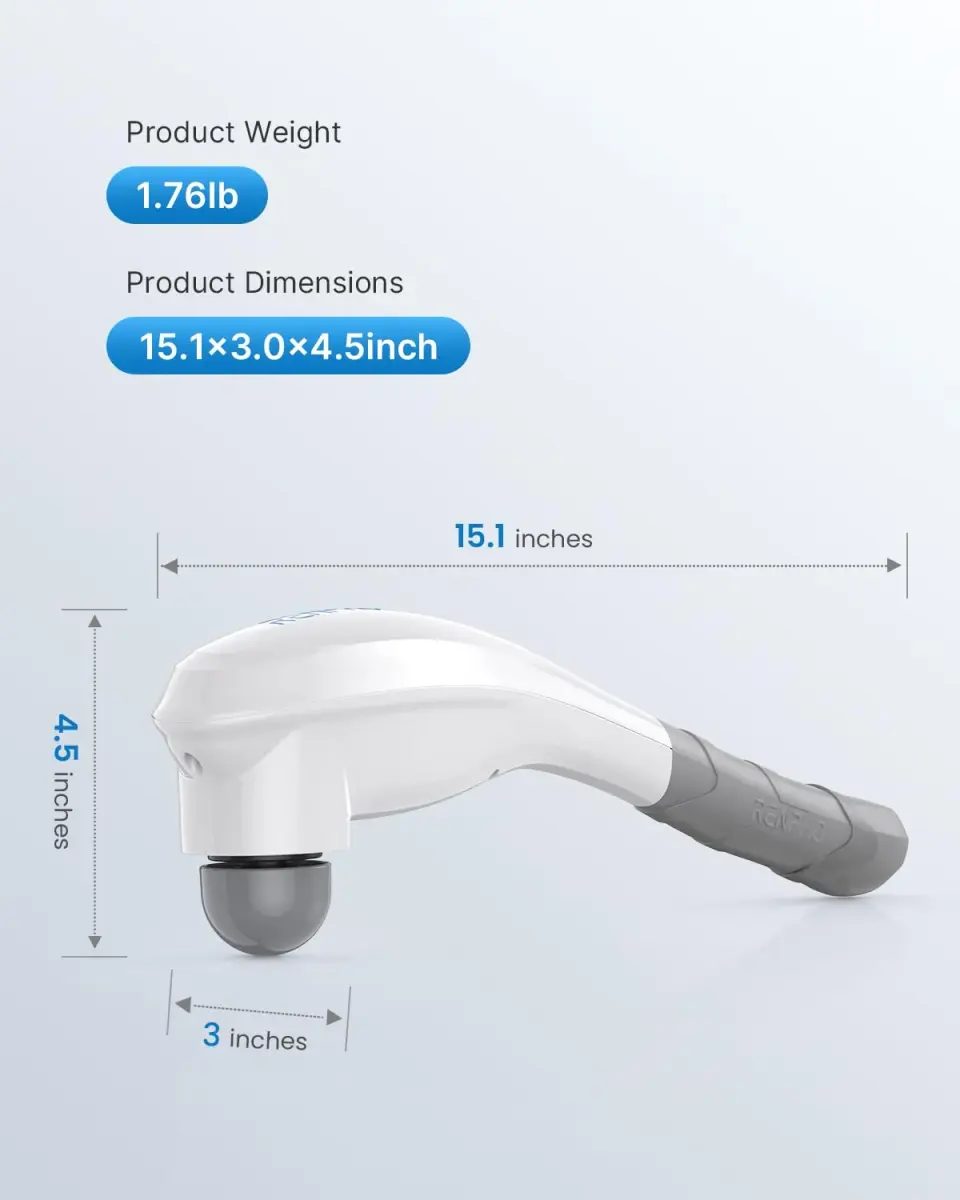 RENPHO Rechargeable Handheld Back Massager with 5 Speeds & Modes, 1.76 lb | Deep Tissue Muscle Relief - view 6