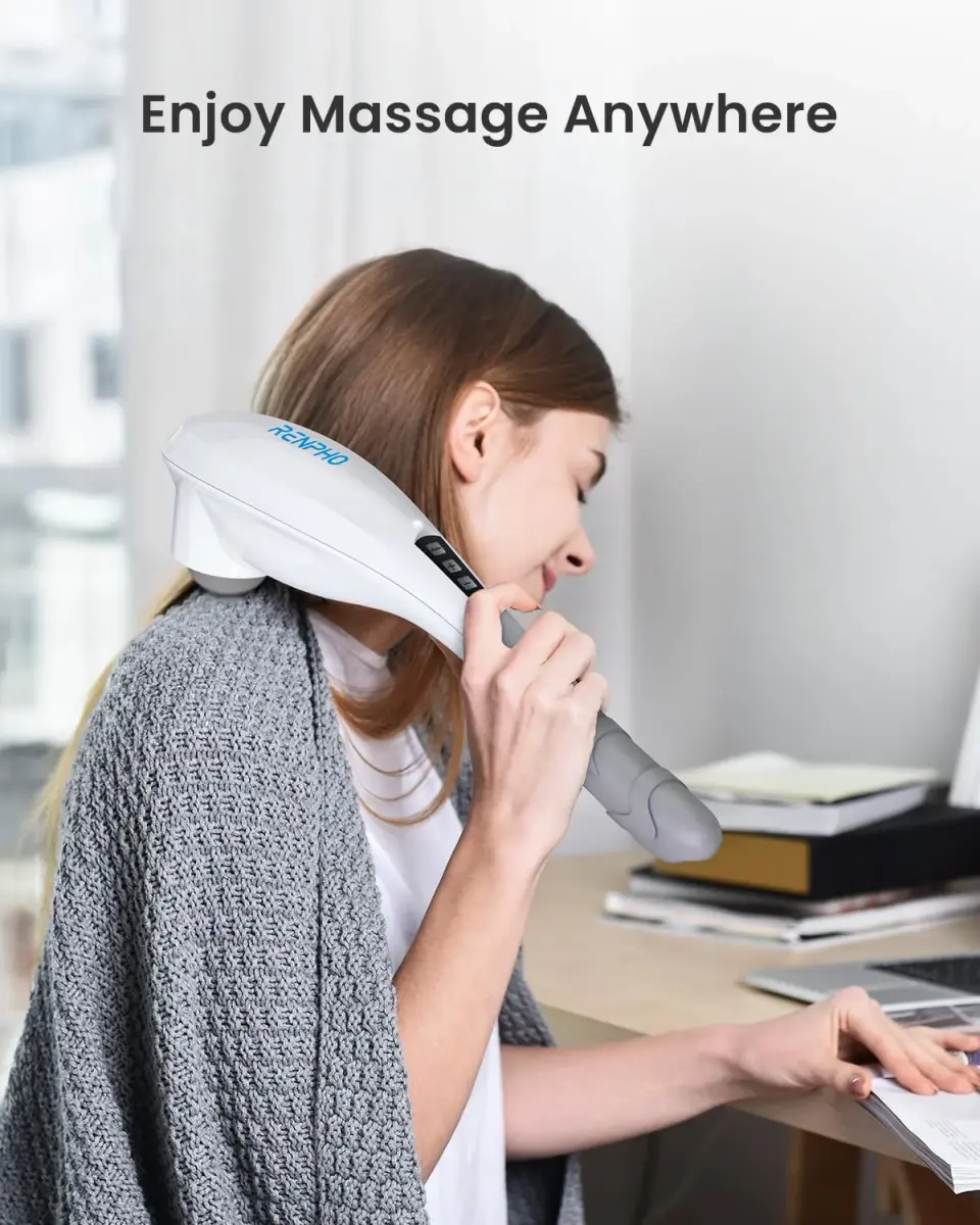 RENPHO Rechargeable Handheld Back Massager with 5 Speeds & Modes, 1.76 lb | Deep Tissue Muscle Relief - view 2