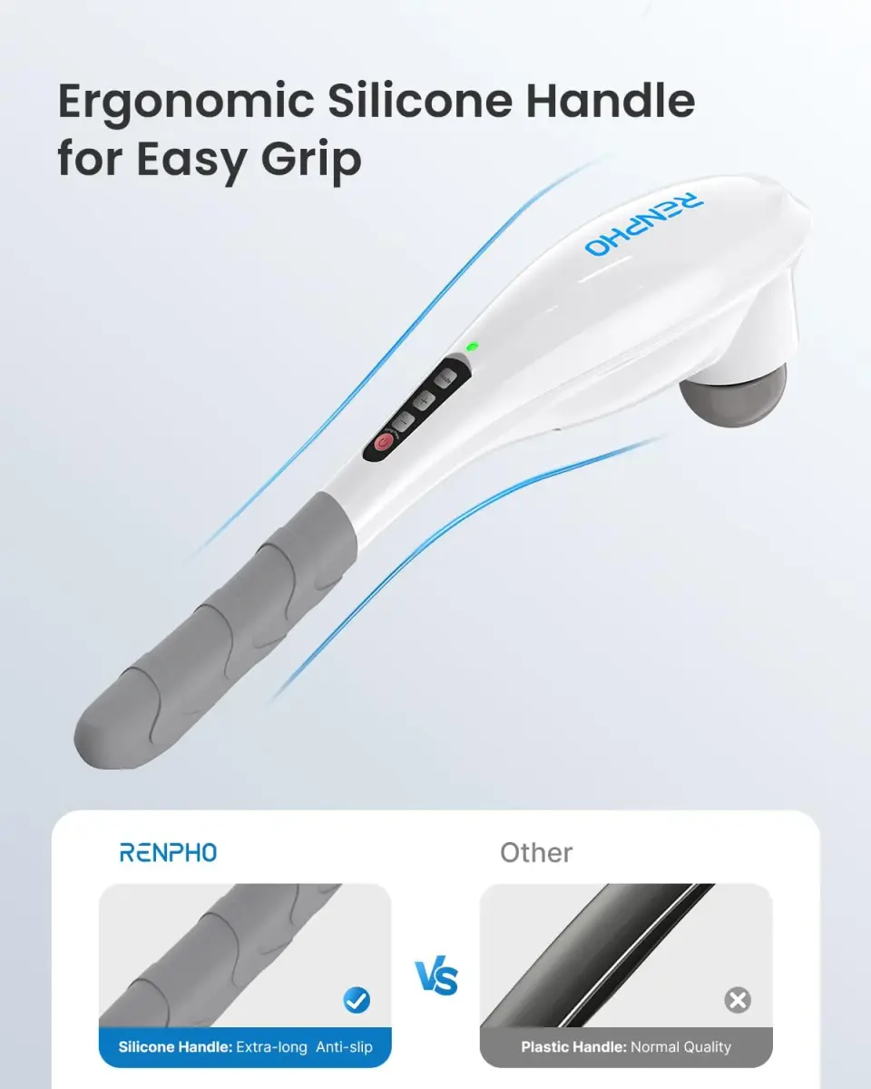 RENPHO Rechargeable Handheld Back Massager with 5 Speeds & Modes, 1.76 lb | Deep Tissue Muscle Relief - view 3
