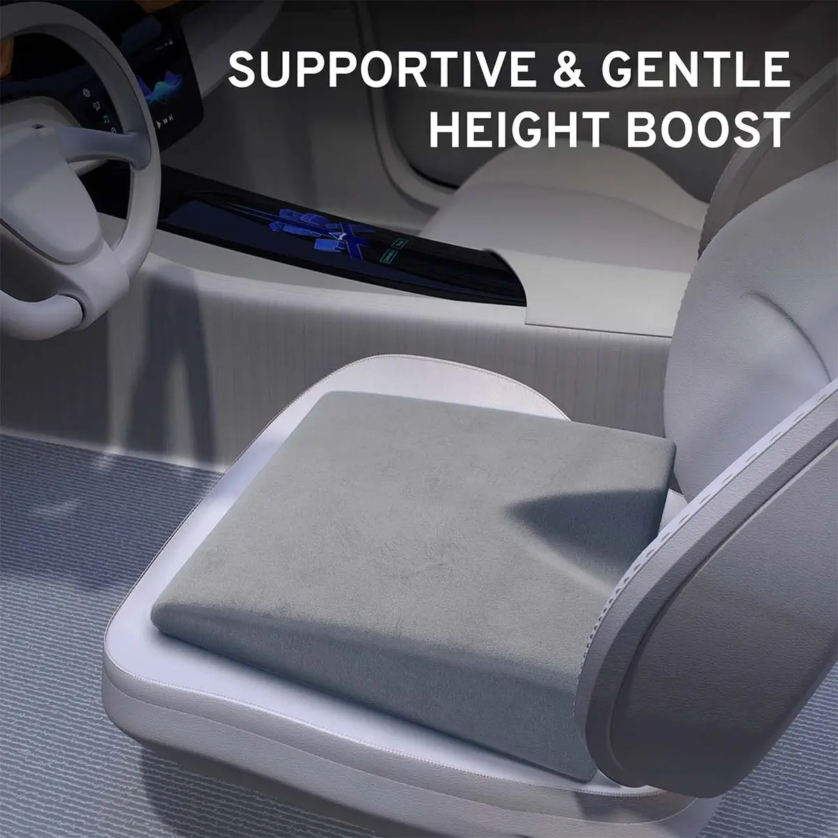 ComfySure Wedge Seat Cushion with Memory Foam | Orthopedic Tailbone Pain Relief for Car & Office Chairs (Grey) - view 6