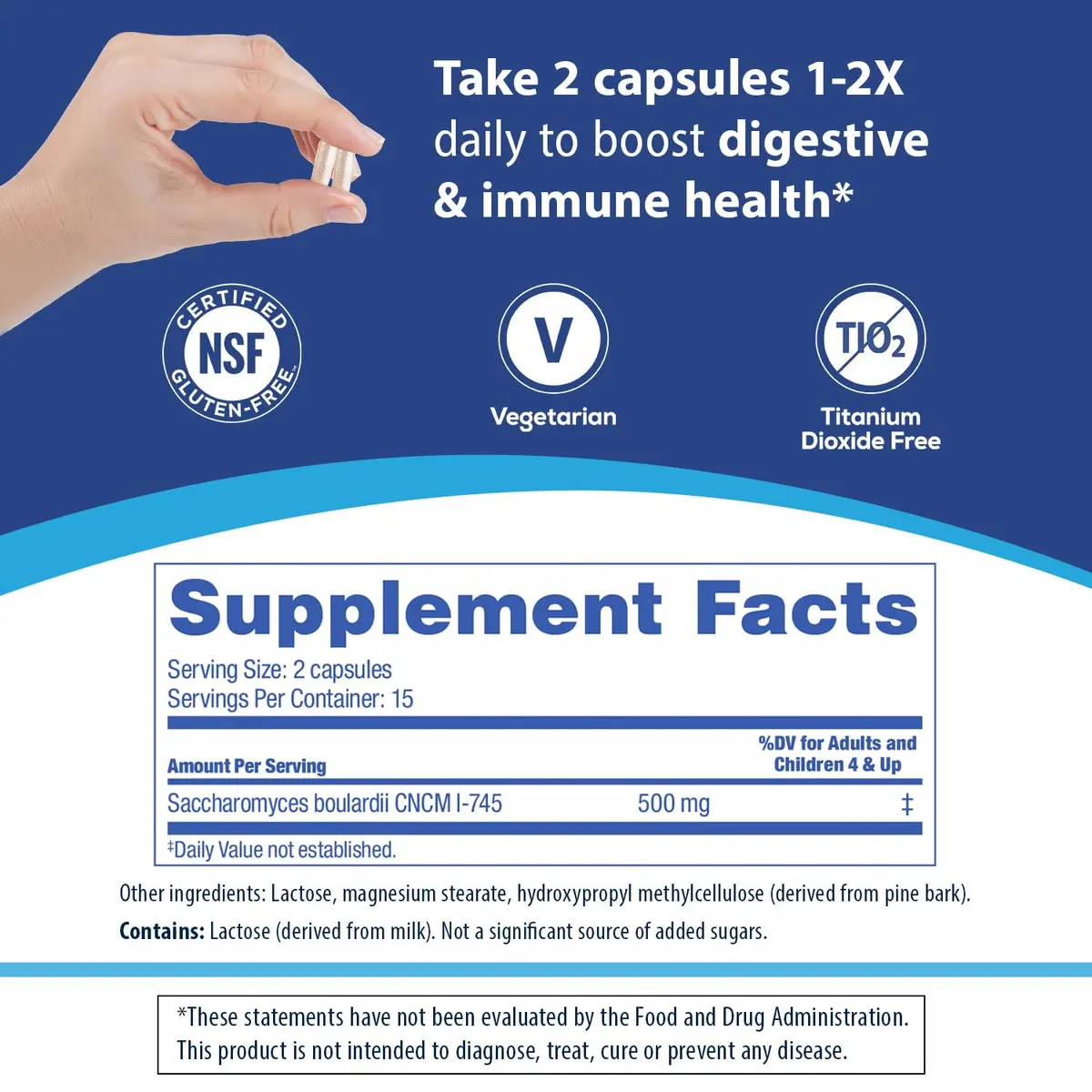 Florastor Probiotic for Digestive & Immune Health | Saccharomyces boulardii 30 Capsules - view 5