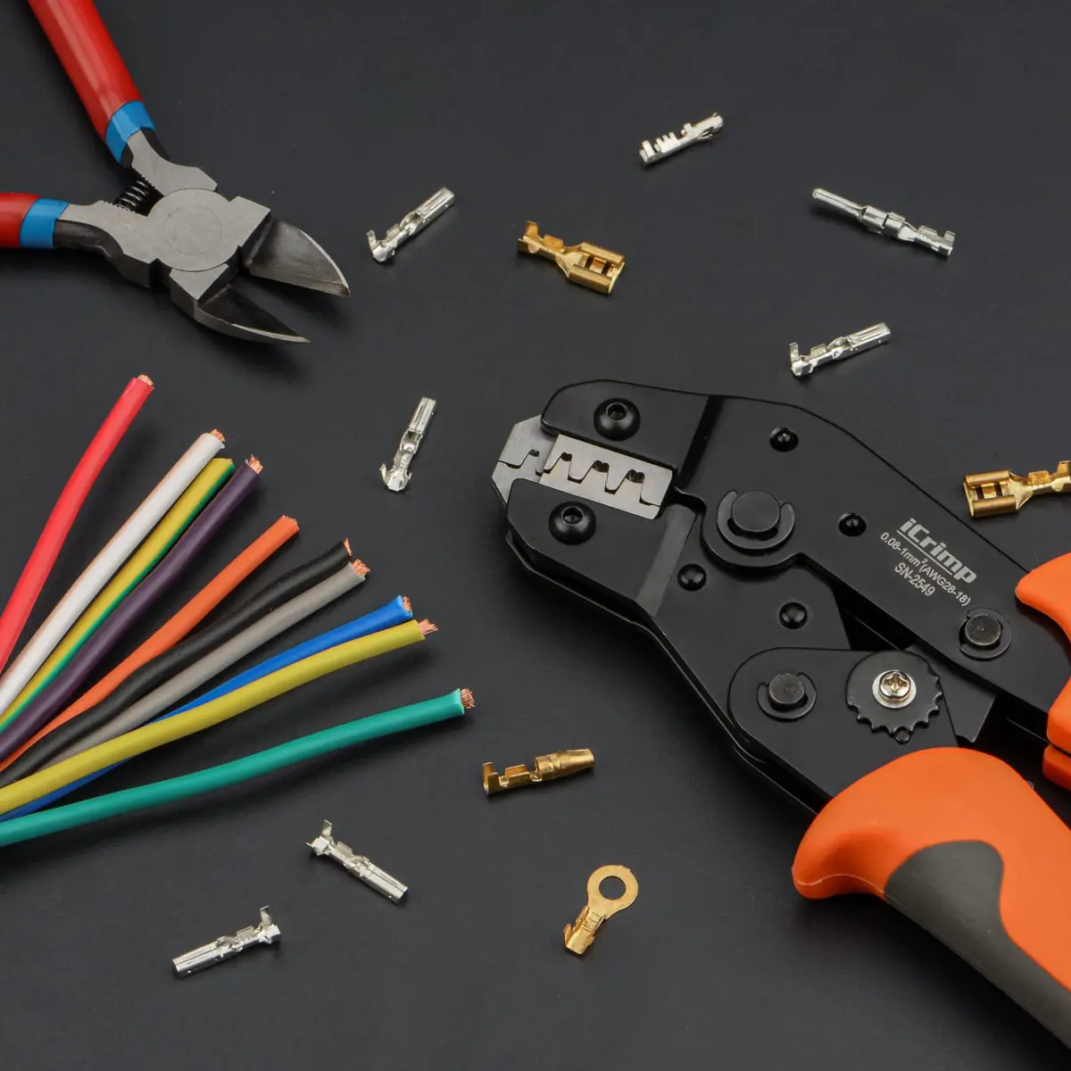 IWISS SN-2549 Ratcheting Wire Crimping Tool for Dupont & JST Terminals, AWG28-18 (0.08-1.0mm²) | Precision Crimping Pliers - view 2