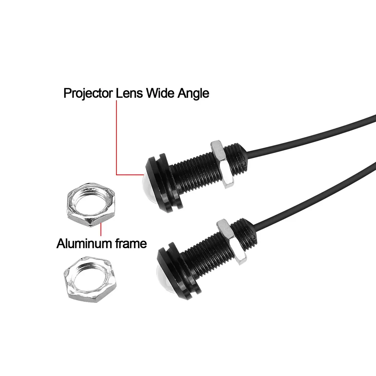 LEADTOPS 10Pcs 18mm 12V Eagle Eye LED Car Fog DRL Daytime Running Light Backup Reverse Tail Rock Lights White - view 4