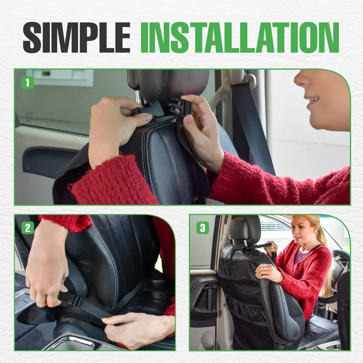 lebogner Back Seat Cover for Kids + 4 Pocket Organizer | Waterproof X-Large Car Seat Protector (19" x 27") - view 5
