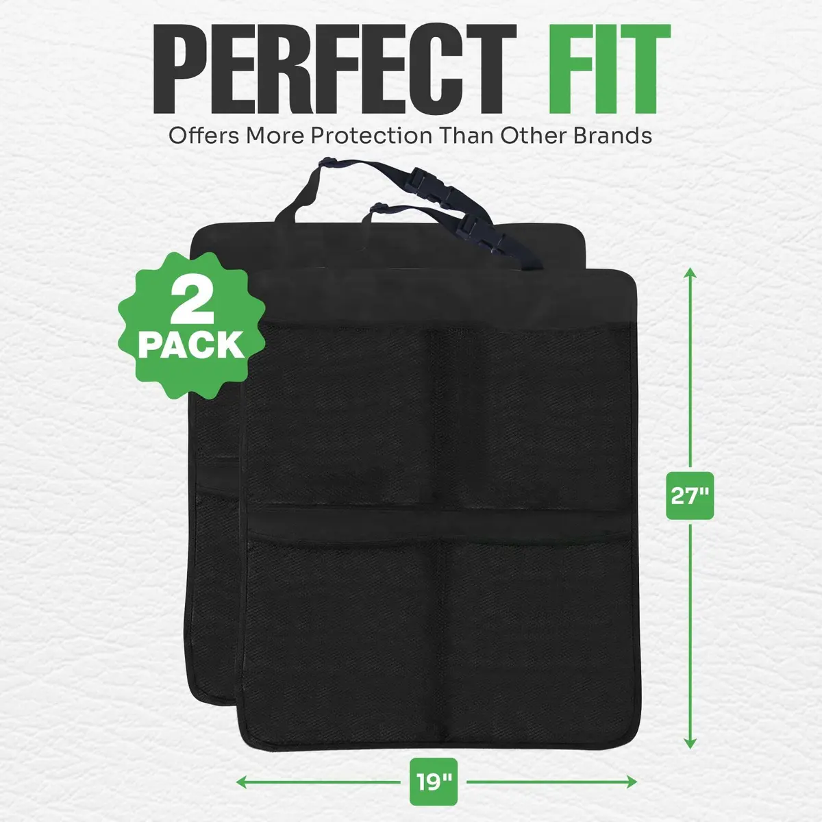 lebogner Back Seat Cover for Kids + 4 Pocket Organizer | Waterproof X-Large Car Seat Protector (19" x 27") - view 7