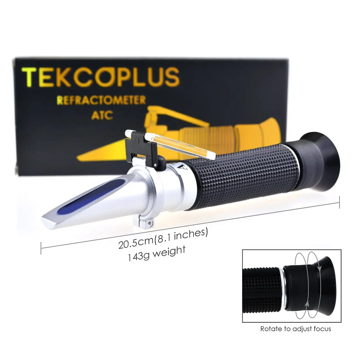 TEKCOPLUS 3-in-1 Animal Clinical Refractometer Urine SG & Serum Protein with ATC 20.5 cm (8.1 in) | Veterinary Health Index Tester - view 7