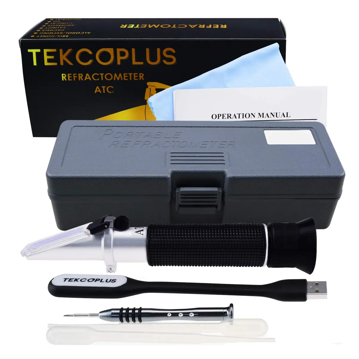 TEKCOPLUS 3-in-1 Animal Clinical Refractometer Urine SG & Serum Protein with ATC 20.5 cm (8.1 in) | Veterinary Health Index Tester - view 8