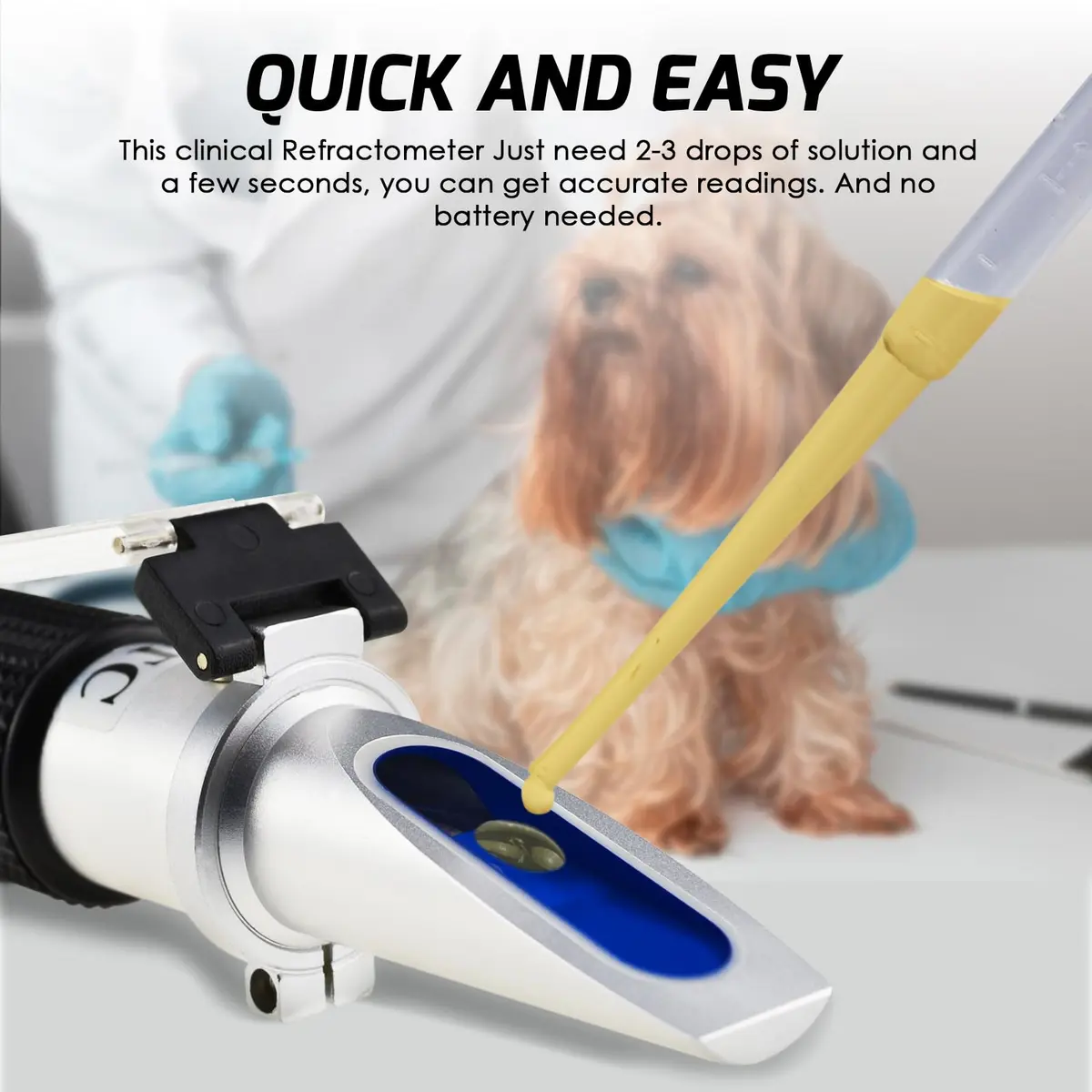 TEKCOPLUS 3-in-1 Animal Clinical Refractometer Urine SG & Serum Protein with ATC 20.5 cm (8.1 in) | Veterinary Health Index Tester - view 3