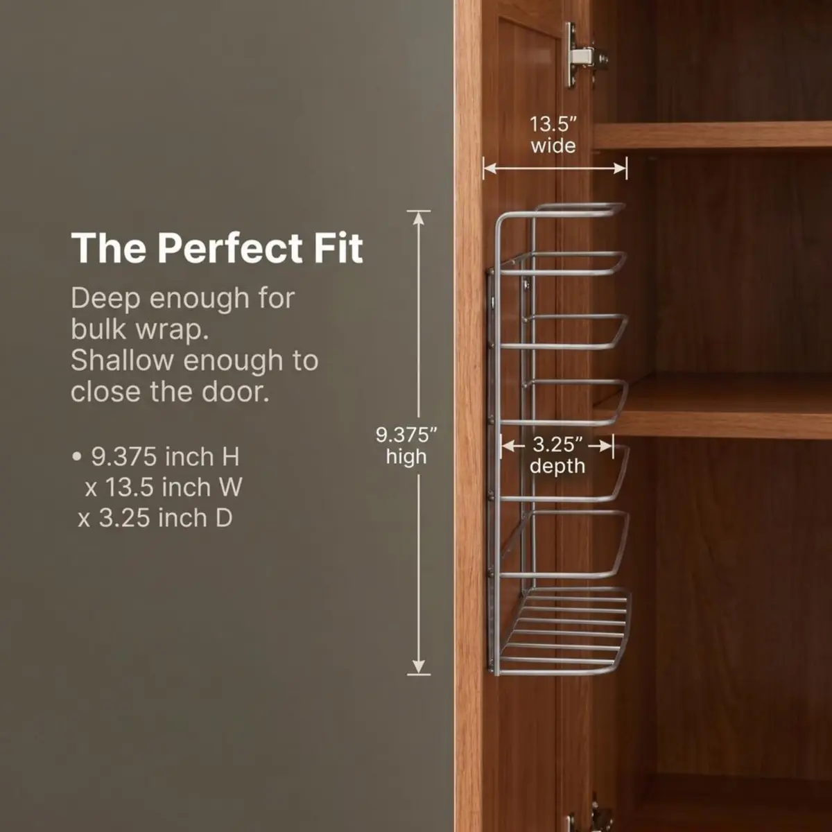Household Essentials Tall Door Mount Cabinet Organizer with Steel Wire Frame in Nickel Powder Finish, Silver | Versatile Storage Solution (70-120c) - view 6