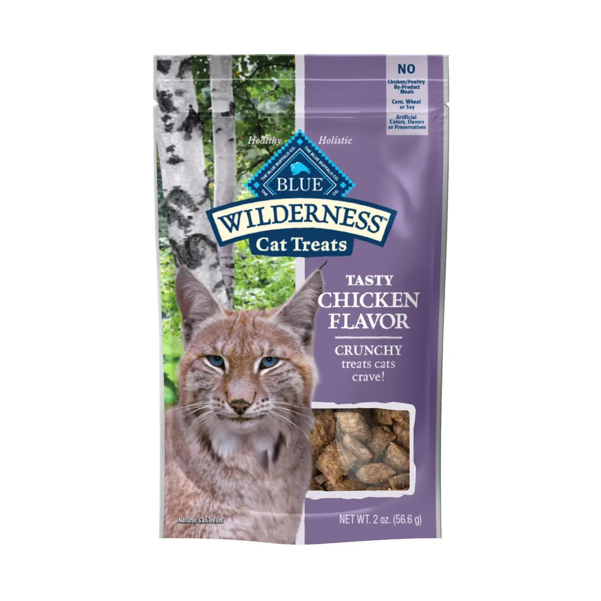 Blue Buffalo Wilderness Tasty Chicken Crunchy Cat Treats, 2 oz (Pack of 12) | Grain-Free, Real Chicken First Ingredient - main product image