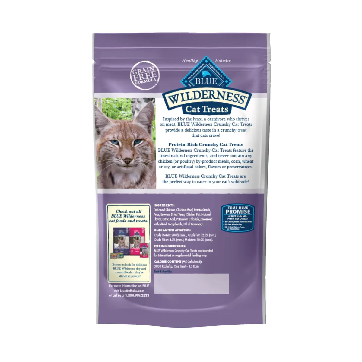 Blue Buffalo Wilderness Tasty Chicken Crunchy Cat Treats, 2 oz (Pack of 12) | Grain-Free, Real Chicken First Ingredient - view 2