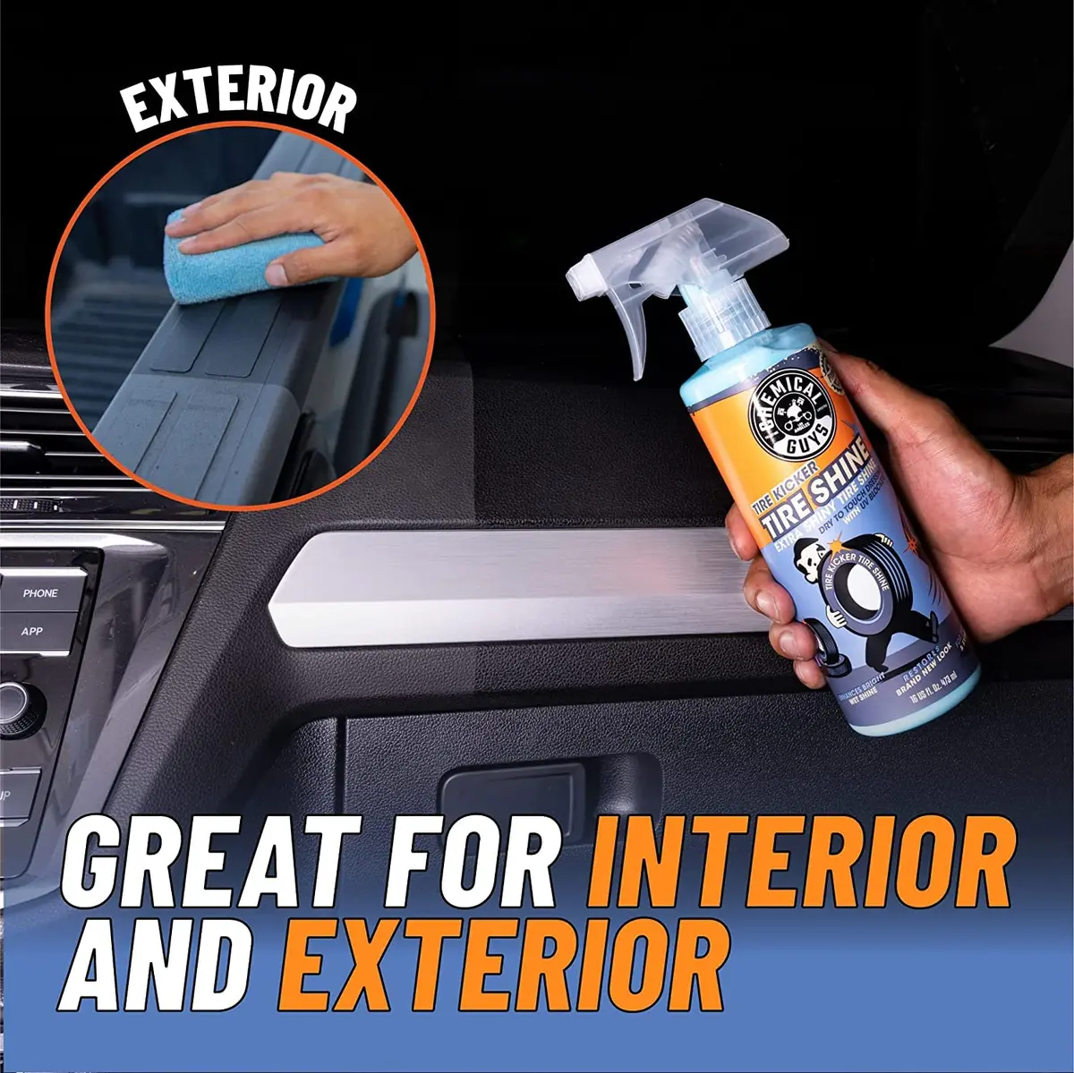 Chemical Guys Tire Kicker Extra Glossy Tire Shine Spray 473ml (16 Fl Oz) | Restores Deep Wet Look & Protects Trim - view 4