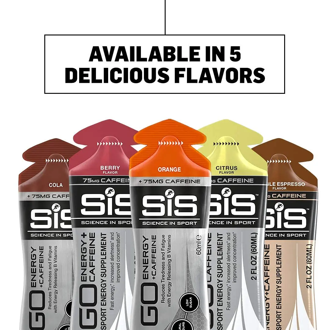 Science in Sport SiS GO Energy + Caffeine Gel, 22g Carbs, 75mg Caffeine, Citrus, 6 Count | Isotonic, Vegan, No Water Needed - view 6