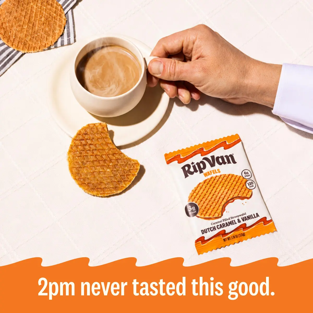 Rip Van Wafels Dutch Caramel & Vanilla Stroopwafels | Low Sugar, Keto Friendly, 12 Count - view 6