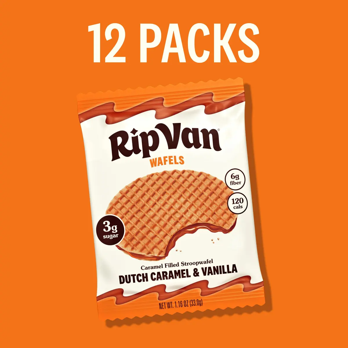 Rip Van Wafels Dutch Caramel & Vanilla Stroopwafels | Low Sugar, Keto Friendly, 12 Count - view 7