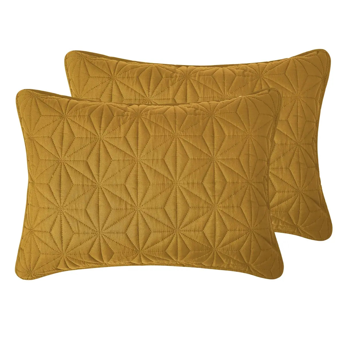 VCNY Home Kaleidoscope Quilt Set, Full/Queen 3-Piece, Gold | Geometric Pattern, Breathable Microfiber - view 5