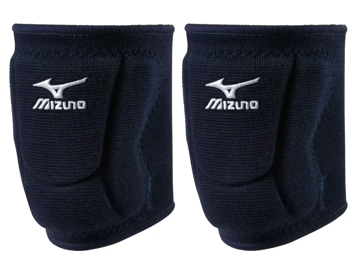 Mizuno LR6 Volleyball Knee Pads Navy Medium | 6.75 inch Sleeve for Full Patella Protection - main product image