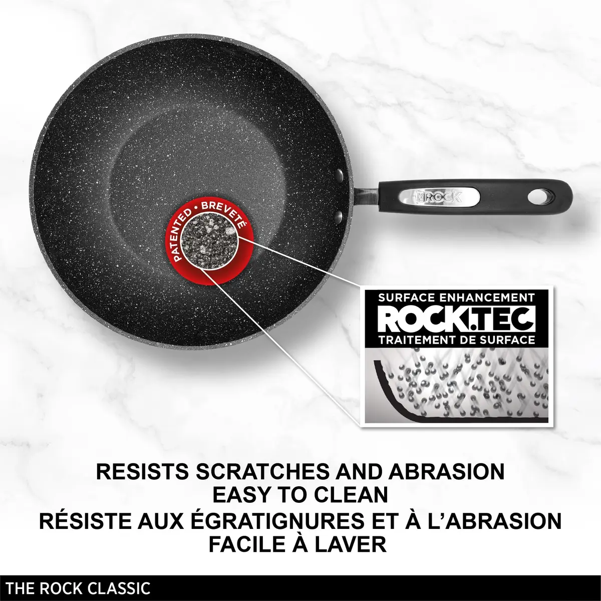 Starfrit The Rock Classic Stir Fry Pan, 28 cm | 3X more durable non-stick coating, scratch resistant, even heat, dishwasher safe - view 5