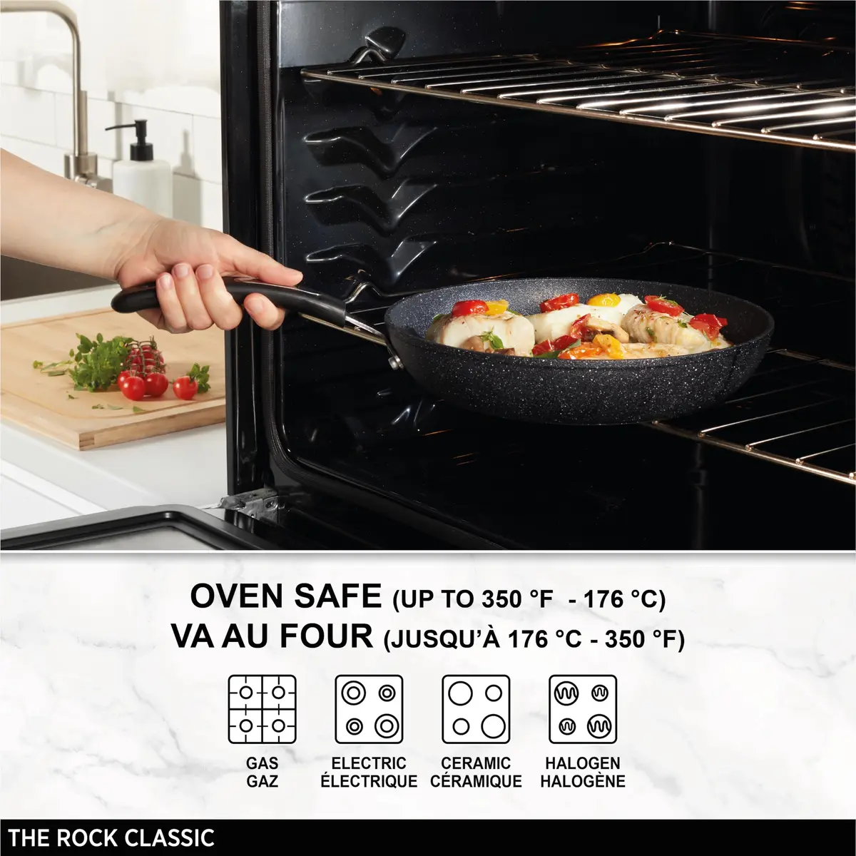 Starfrit The Rock Classic Stir Fry Pan, 28 cm | 3X more durable non-stick coating, scratch resistant, even heat, dishwasher safe - view 7