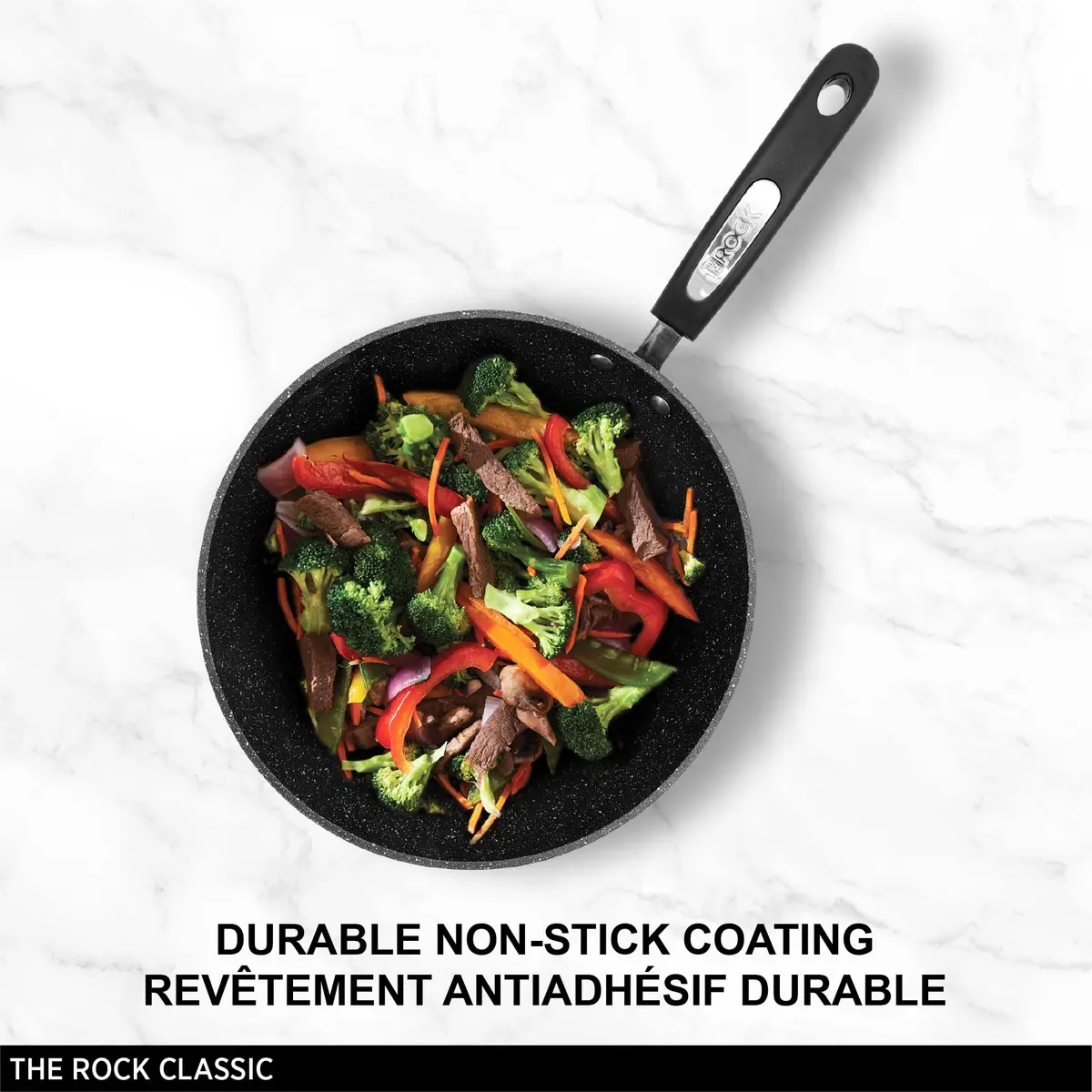 Starfrit The Rock Classic Stir Fry Pan, 28 cm | 3X more durable non-stick coating, scratch resistant, even heat, dishwasher safe - view 2