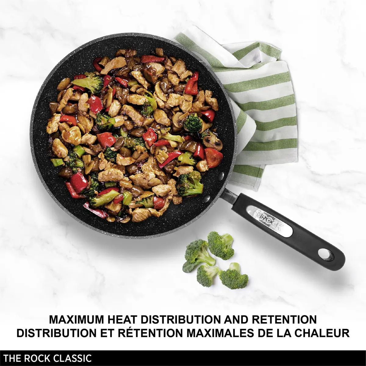 Starfrit The Rock Classic Stir Fry Pan, 28 cm | 3X more durable non-stick coating, scratch resistant, even heat, dishwasher safe - view 4