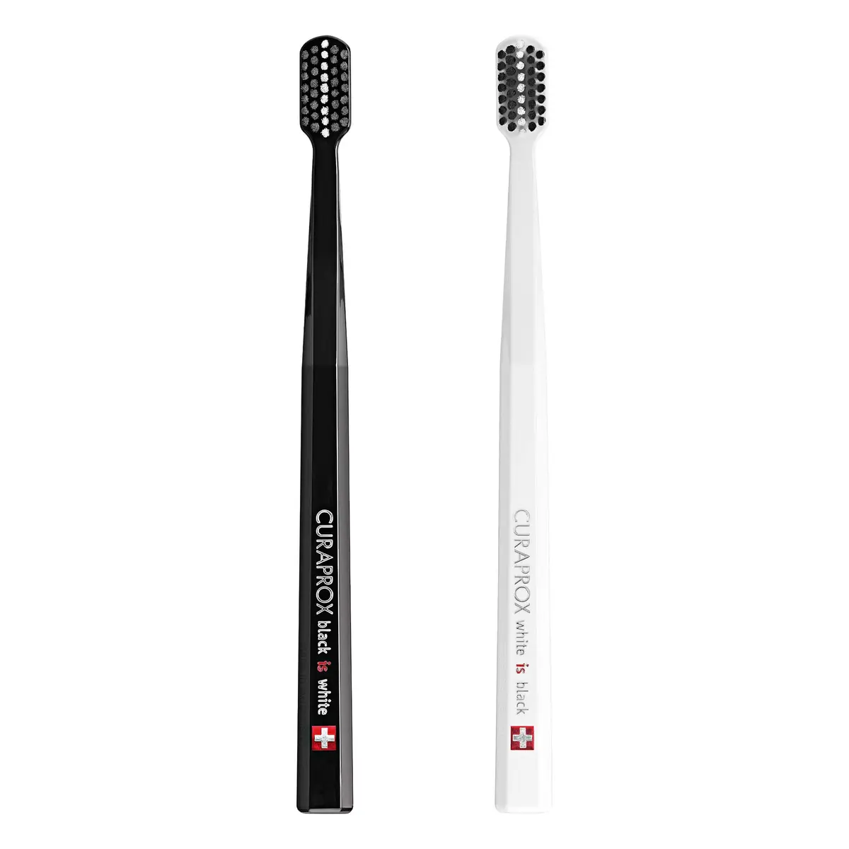 Curaprox Black is White Duo Toothbrushes | 5460 Curen Filaments, Whitening-Friendly - main product image