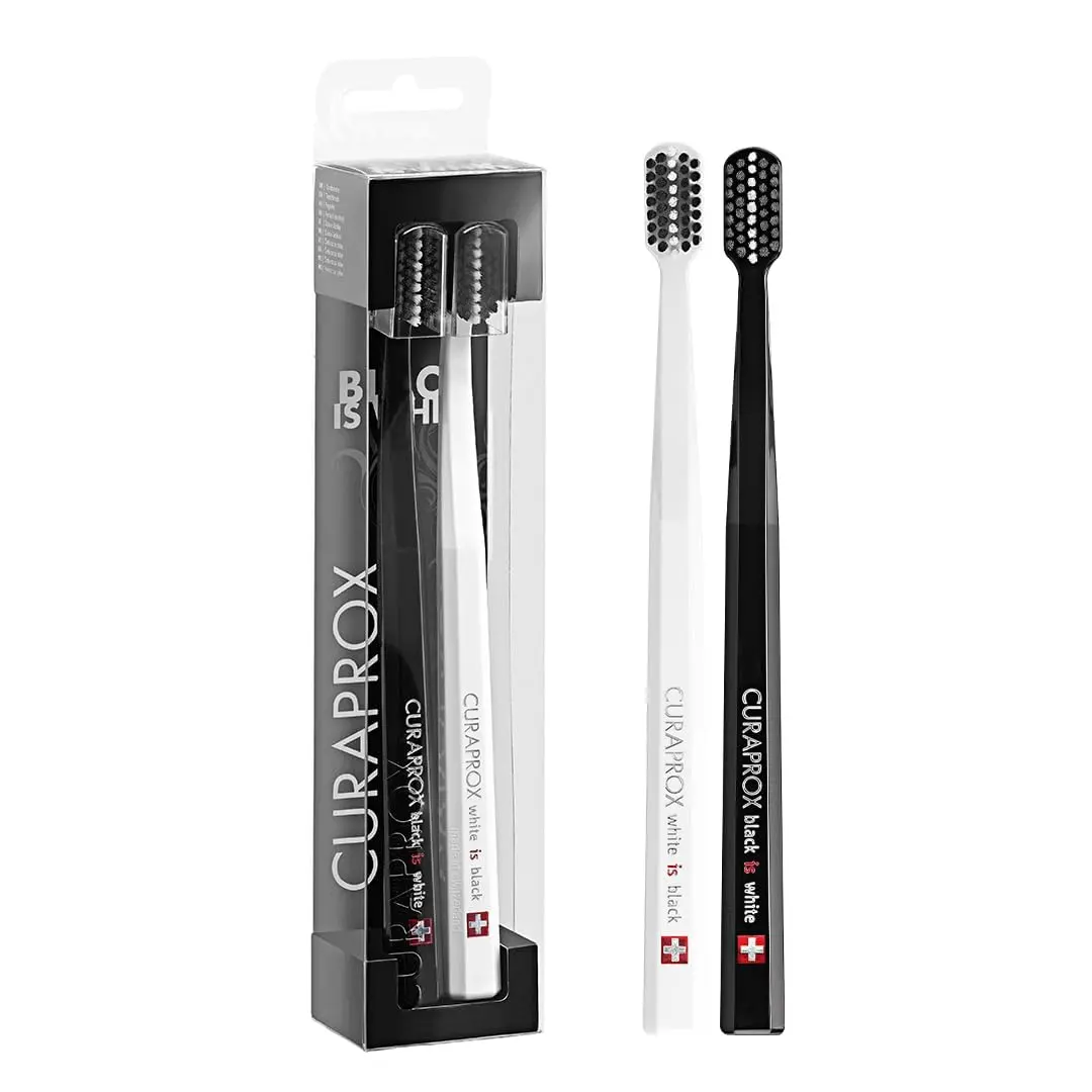 Curaprox Black is White Duo Toothbrushes | 5460 Curen Filaments, Whitening-Friendly - view 7