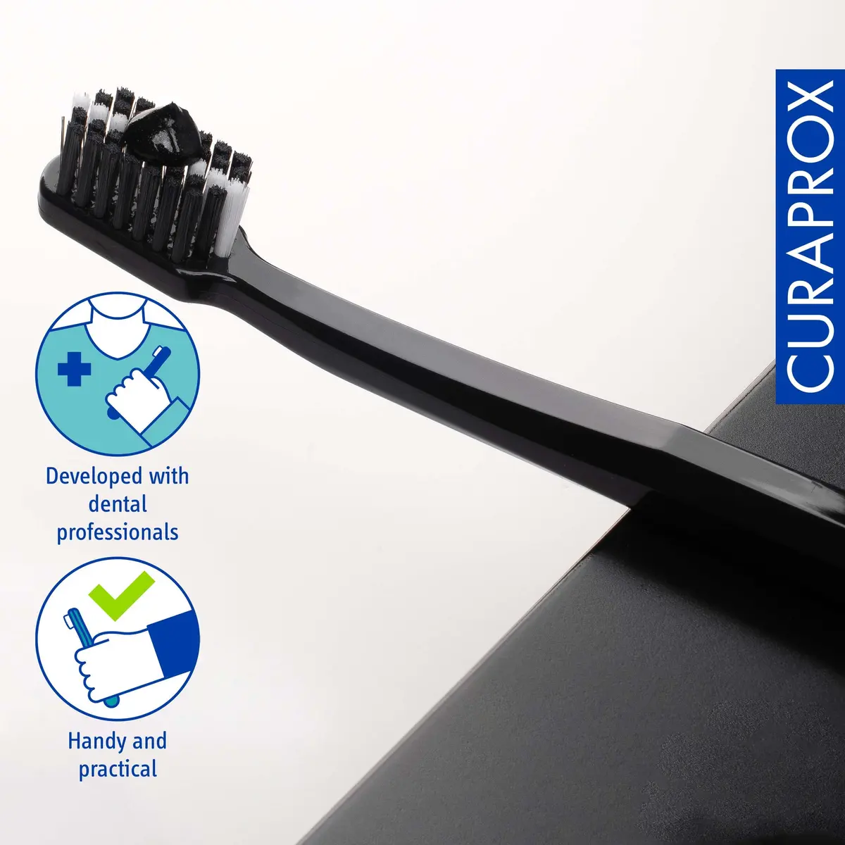 Curaprox Black is White Duo Toothbrushes | 5460 Curen Filaments, Whitening-Friendly - view 4