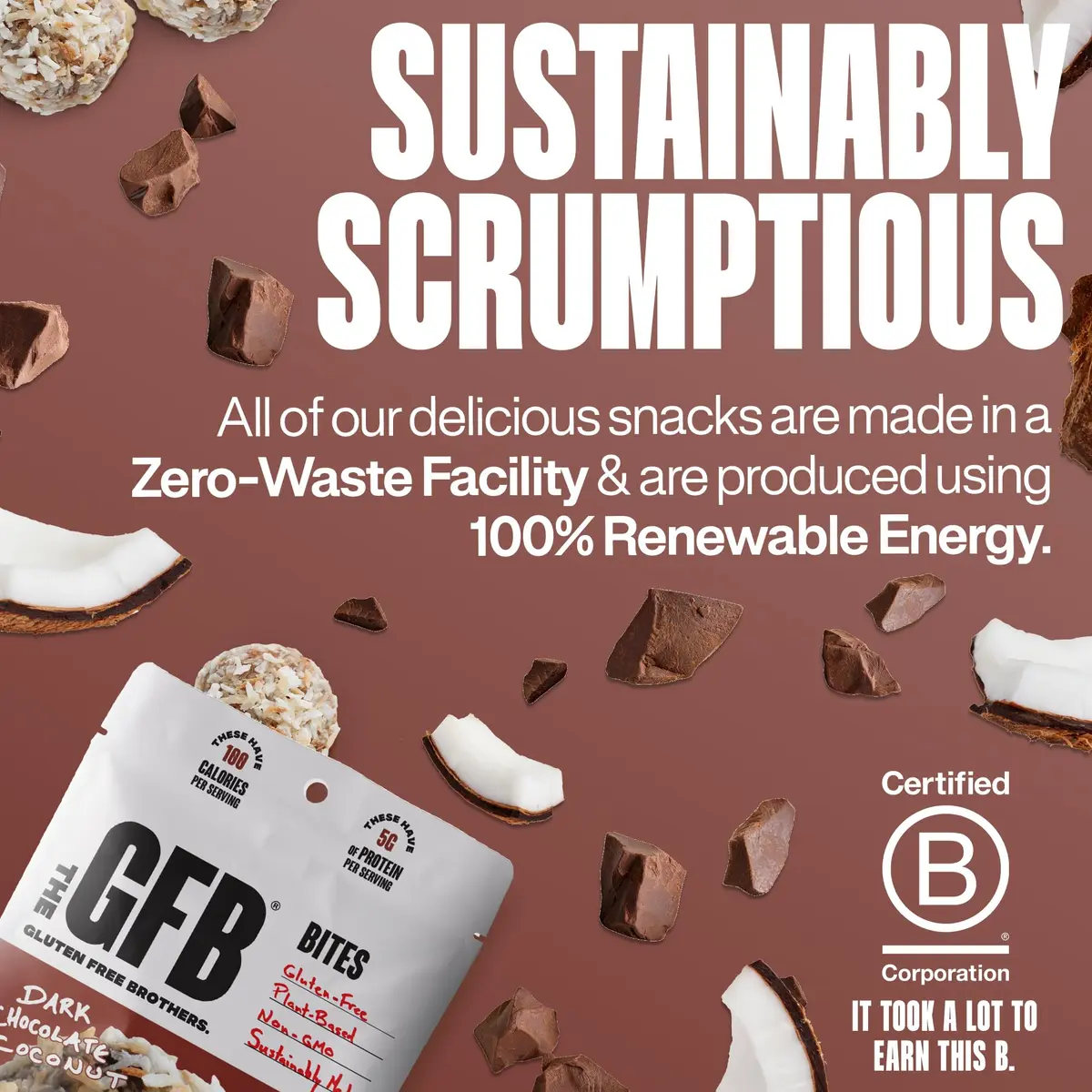The GFB Dark Chocolate Coconut Protein Bites | Gluten Free, Vegan, Non-GMO, 6 Pack - view 5