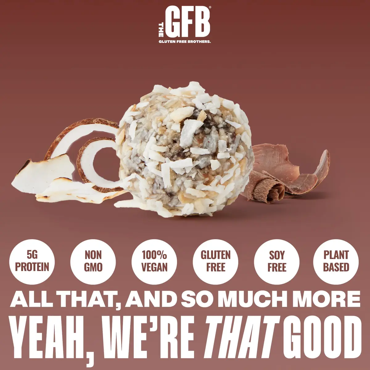 The GFB Dark Chocolate Coconut Protein Bites | Gluten Free, Vegan, Non-GMO, 6 Pack - view 2