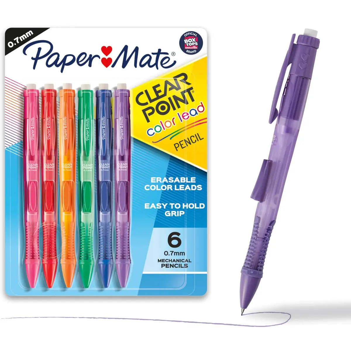 Paper Mate Clearpoint Mechanical Pencils 0.7mm | Vibrant Erasable Color Lead, Refillable, Comfortable Grip (70-120 chars) - main product image