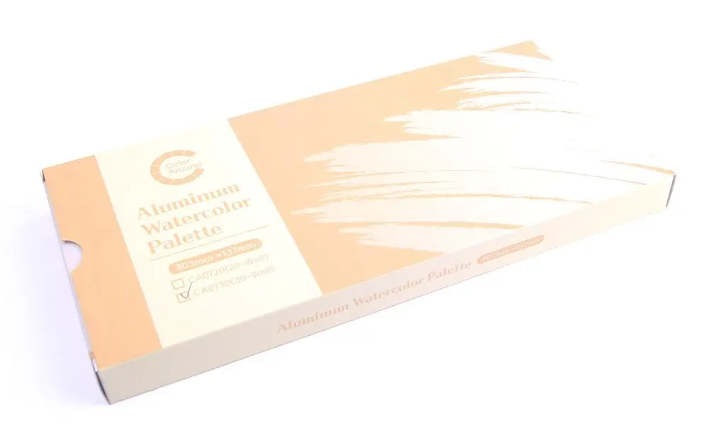 Color Around Aluminum Watercolor Palette 30 Well | Durable, Portable & Easy to Use (11.9"x5.4"x0.8") - view 3
