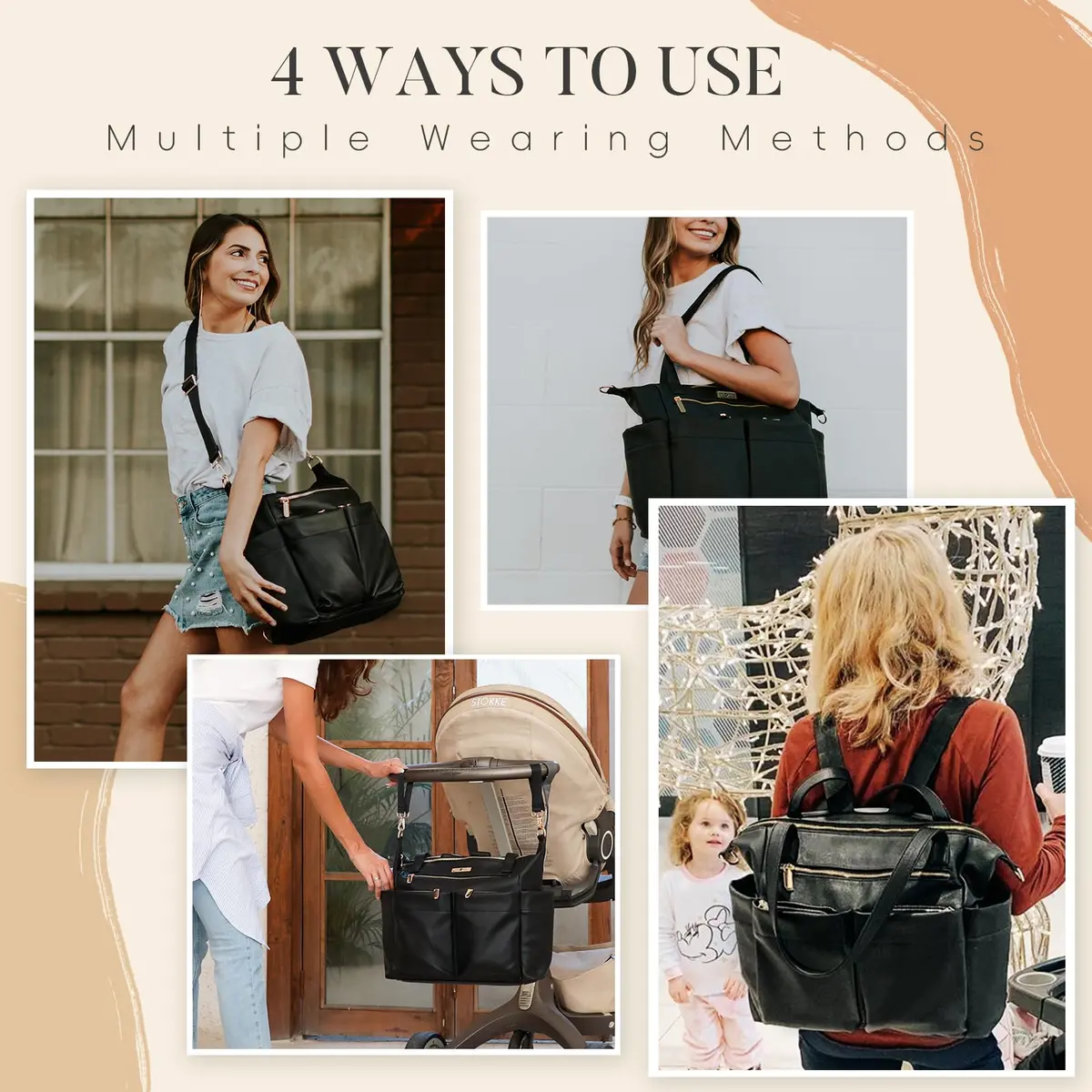 miss fong Diaper Bag Tote Leather Diaper Bag Backpack Pañaleras Para Bebe | Spacious, Stylish & Practical for Moms & Dads - view 6