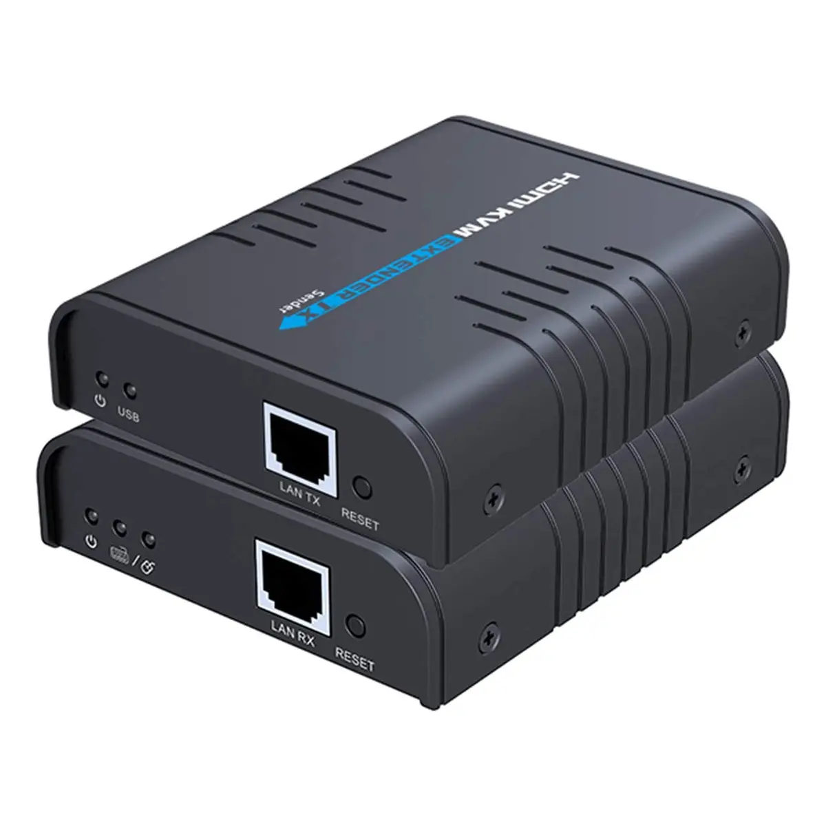 AGPTEK HDMI USB KVM Extender Up to 120m | Supports 1080p & USB Keyboard Mouse - main product image