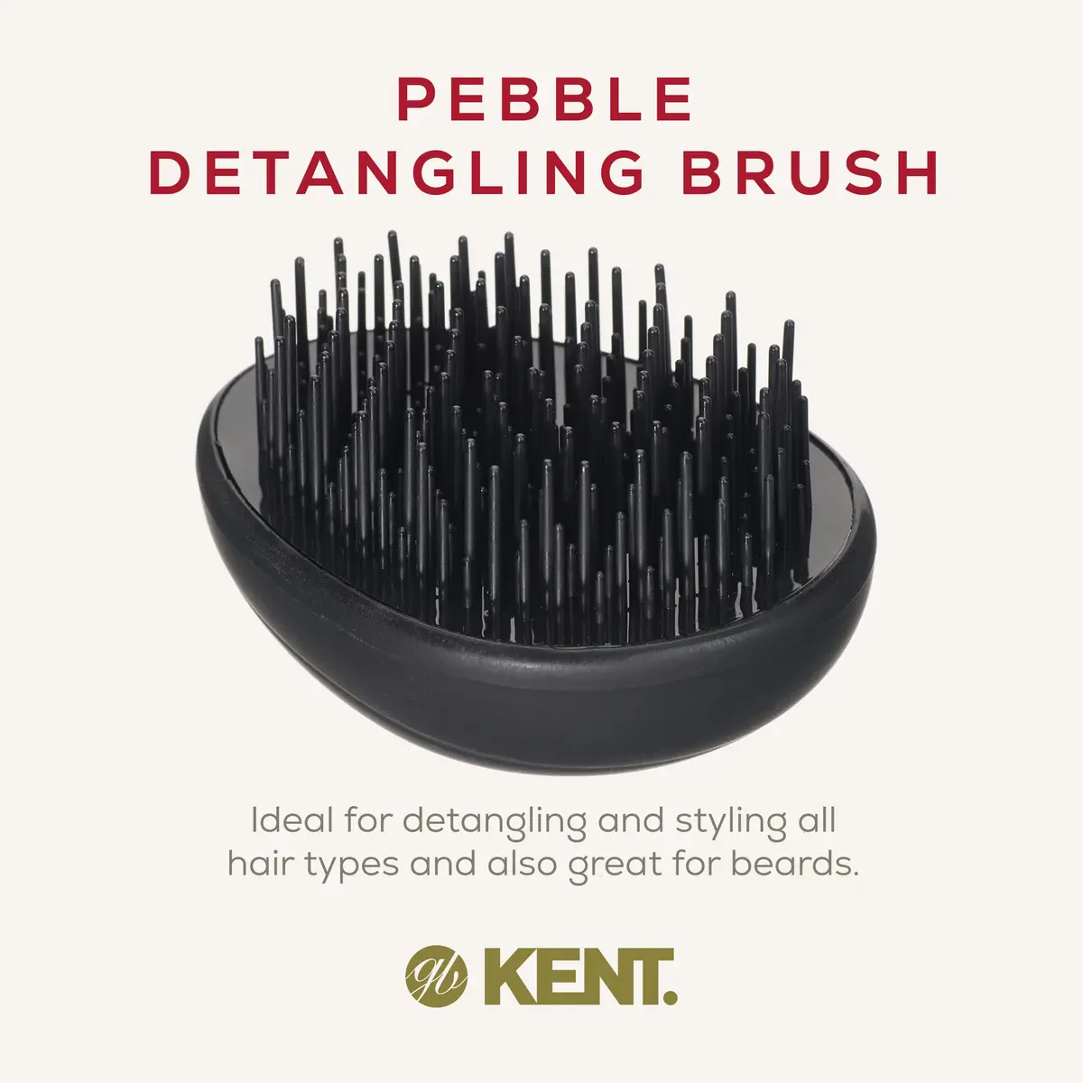 Kent PMB Black Pebble Scalp Massager Shampoo Brush, Travel Size Detangling Brush - Scalp Scrubber for Dandruff and Kids, Hair Brush for Detangler - Shower Hairbrush for Tangles - view 3