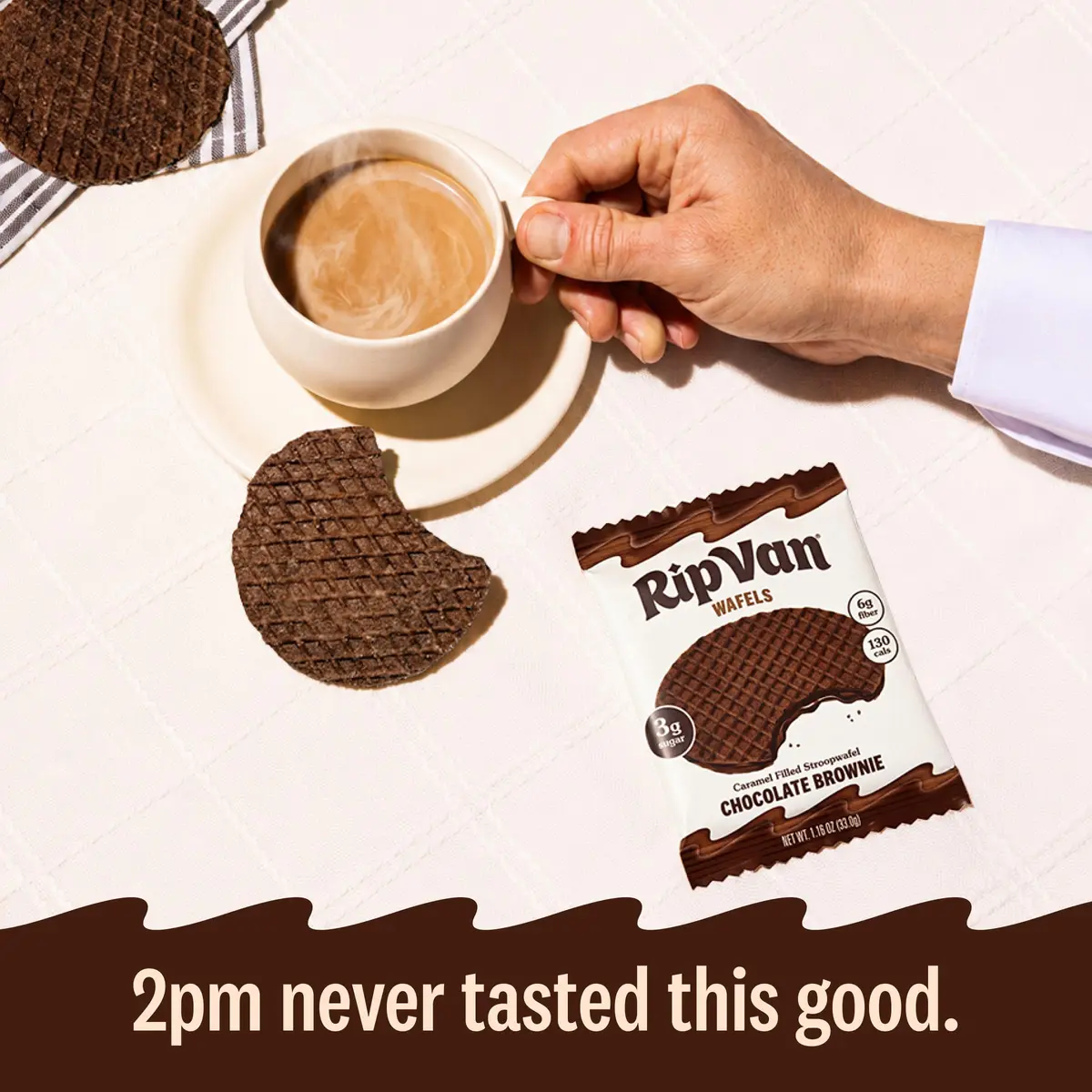 Rip Van Wafels Chocolate Brownie Stroopwafels | Low Sugar, Low Calorie Dutch Snack (1.16 oz, Pack of 12) - view 5
