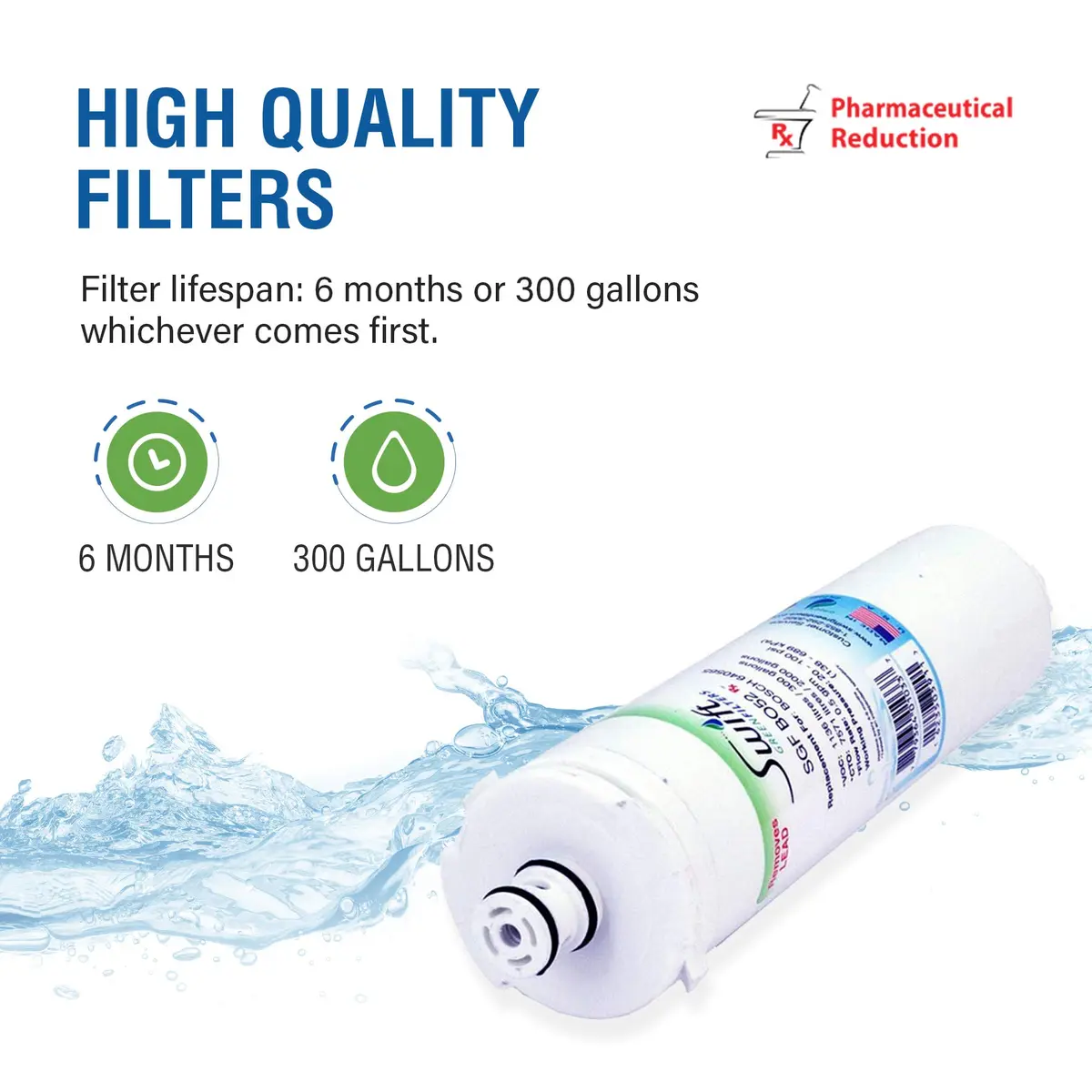 Swift Green Filters SGF-BO52 Rx Compatible Refrigerator Water Filter 2 Pack | NSF Certified, Made in USA - view 7